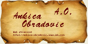 Ankica Obradović vizit kartica